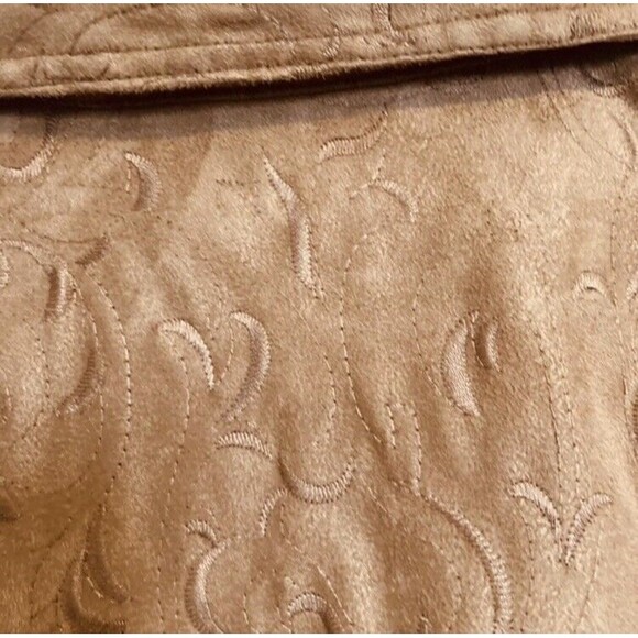 WOOLRICH Shacket Shirt Embroidered Faux suede Jacket Medium - Picture 10 of 14